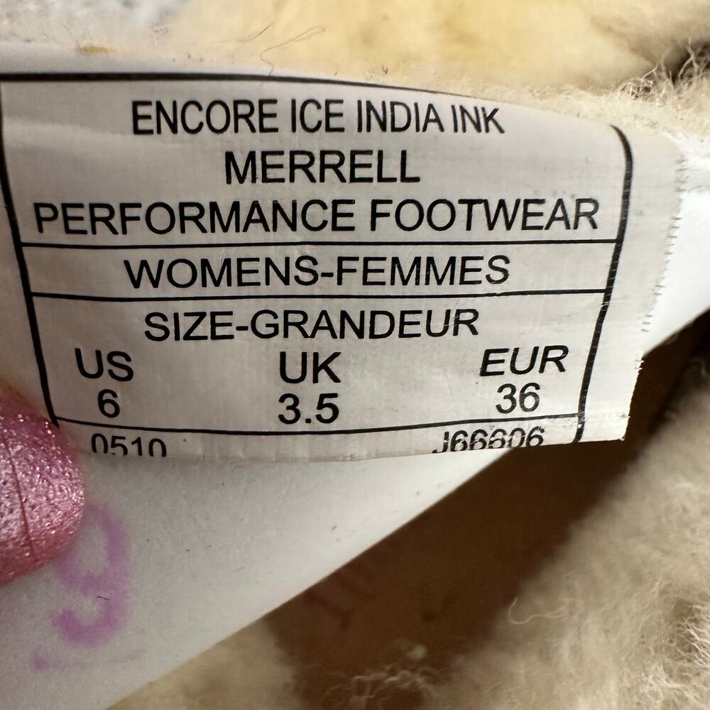 Merrell Encore Ice India Ink Blue Slip On Clogs Women's Size 6 Suede Shearling - Picture 8 of 8